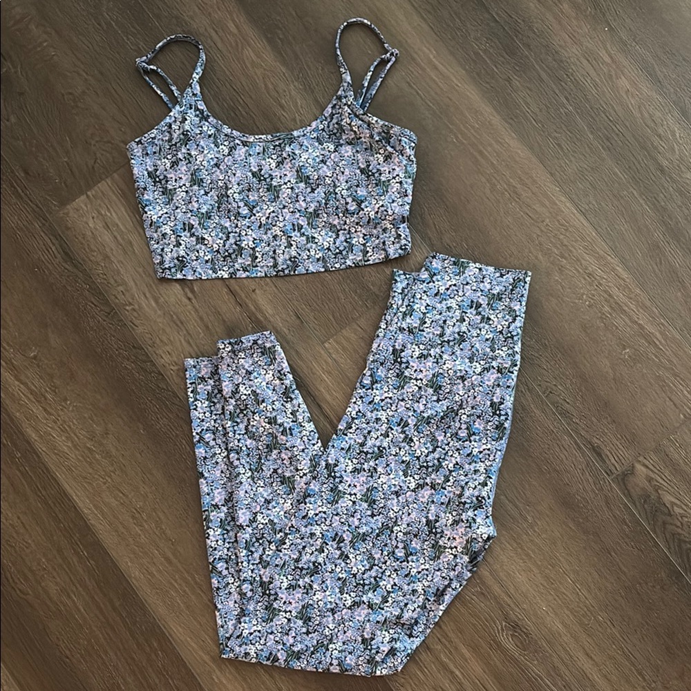 Beach Riot Floral Crop Top and Leggings Set
